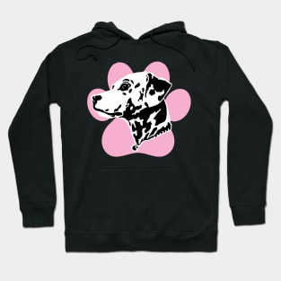 Dalmatian Pink Paw Print Art Hoodie